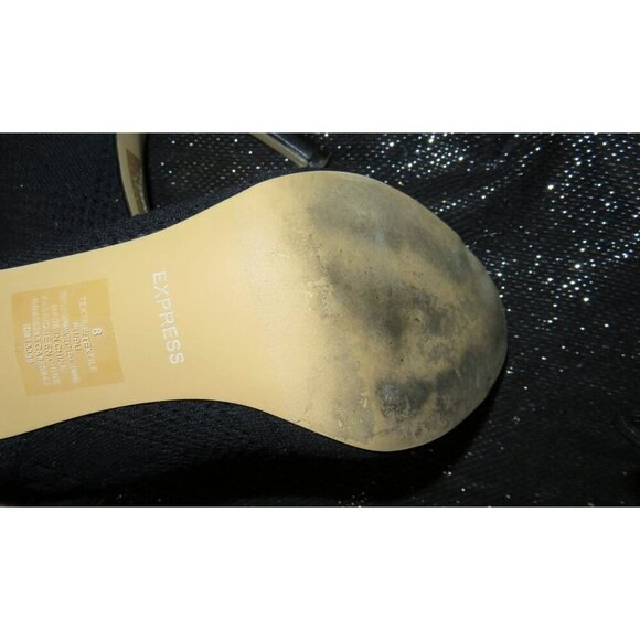 Express Black Knit Sock Mesh Open Toe Ankle Boots Booties size 8 - Picture 10 of 12